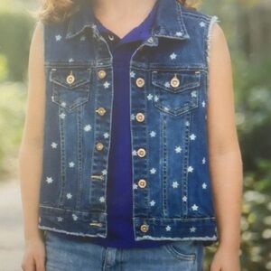 Kids Denim Star-Patterned Vest